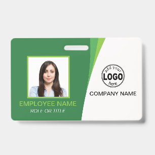 Custom Green Corporate Employee Photo Name Tags Ba Badge