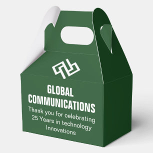 Custom Green Cyber Business Anniversary Party Favor Box