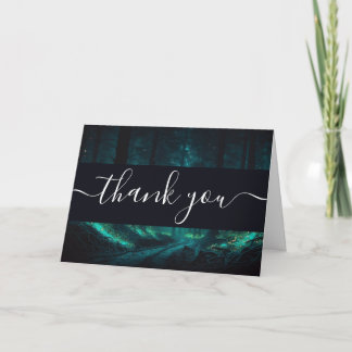 Custom Green Enchanted Forest Thank You Card