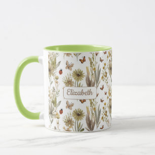 Custom Green Floral Nature-Inspired Gift for Her Mug