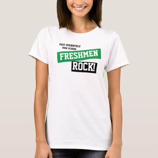 Custom Green Freshman High School Class  T-Shirt (Front)