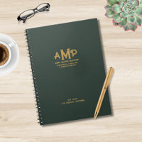 Custom Green Gold 3 Letter Monogram Business Logo