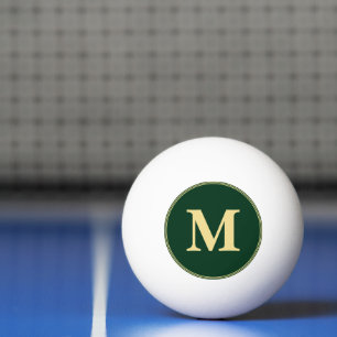 Custom Green Gold Monogrammed Table Tennis Beer Ping Pong Ball
