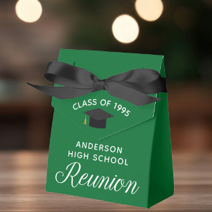 Custom Green High School Reunion Party Favor Box