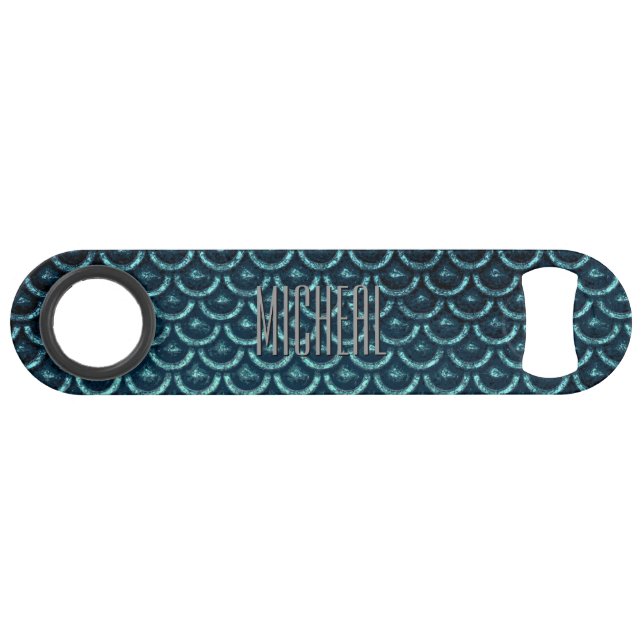 Custom Green Metal Scales Speed Bottle Opener (Back Horizontal)