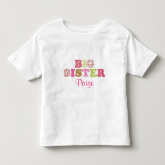 Custom Green & Pink Big Sister Shirt