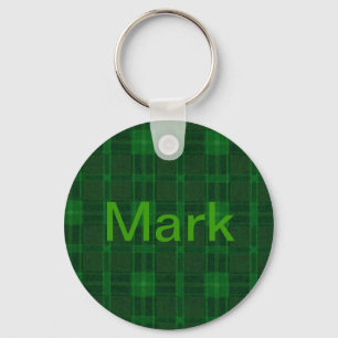 Custom Green Plaid Key Chain