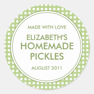 Custom Green Polka Dot Canning Stickers / Labels