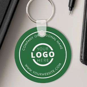 Custom Green Promotional Business Logo Branded Keychain