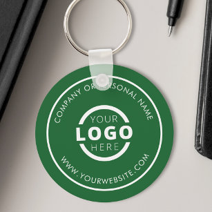Custom Green Promotional Business Logo Branded Keychain