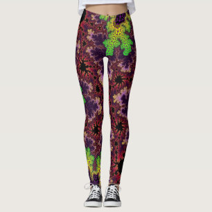 Custom Green Purple Speckle Leggings