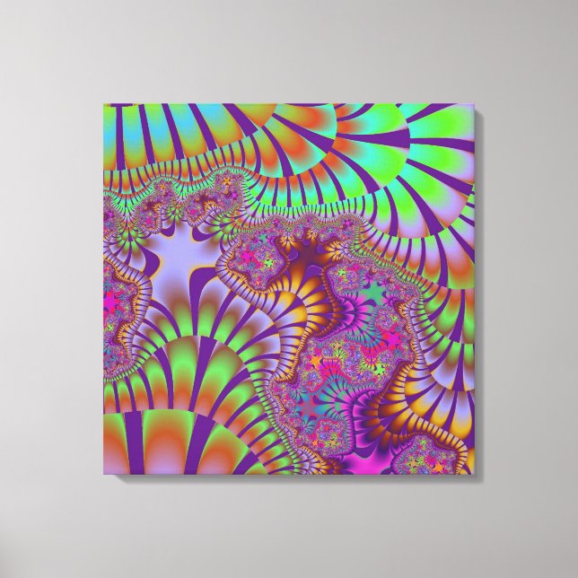 Custom Green Rainbow Melt Canvas Art (Front)