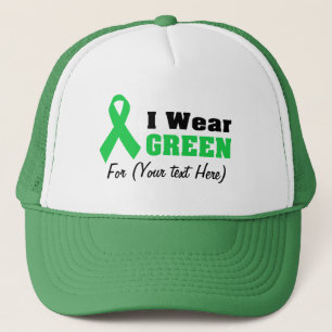 Custom Green Ribbon Awareness Trucker Hat