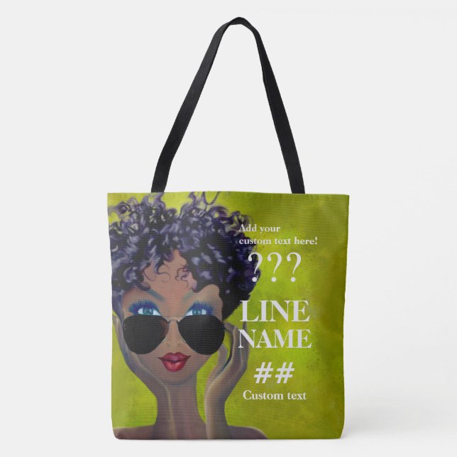 Custom Green Sorority Black Art Tote Bag (Front)