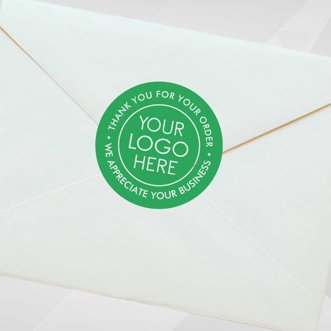 Custom Green Thank You Sticker with Logo (Creator Uploaded)