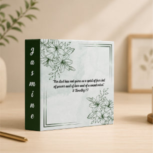Custom Green Vintage Botanical & Bible Verse Binder