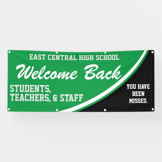 Custom Green Welcome Back to School Banner (Horizontal)