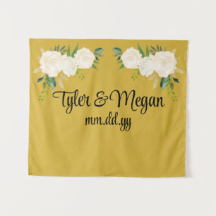 Custom Greenery Wedding Reception Photo Booth Prop Tapestry