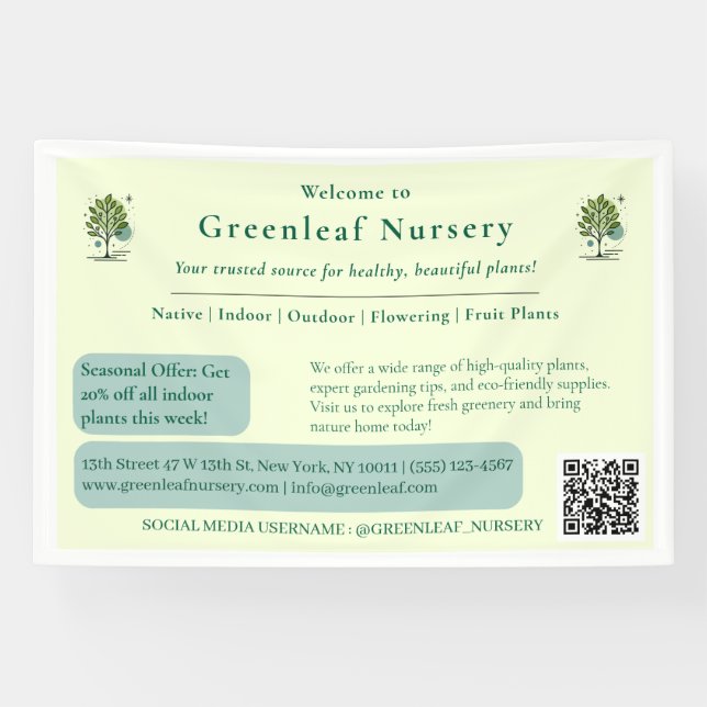 Custom Greenleaf Nursery Branding  Banner (Horizontal)