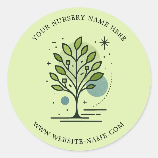 Custom Greenleaf Nursery Branding  Classic Round Sticker (Front)