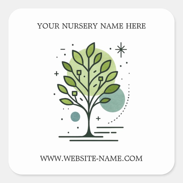 Custom Greenleaf Nursery Branding  Square Sticker (Front)