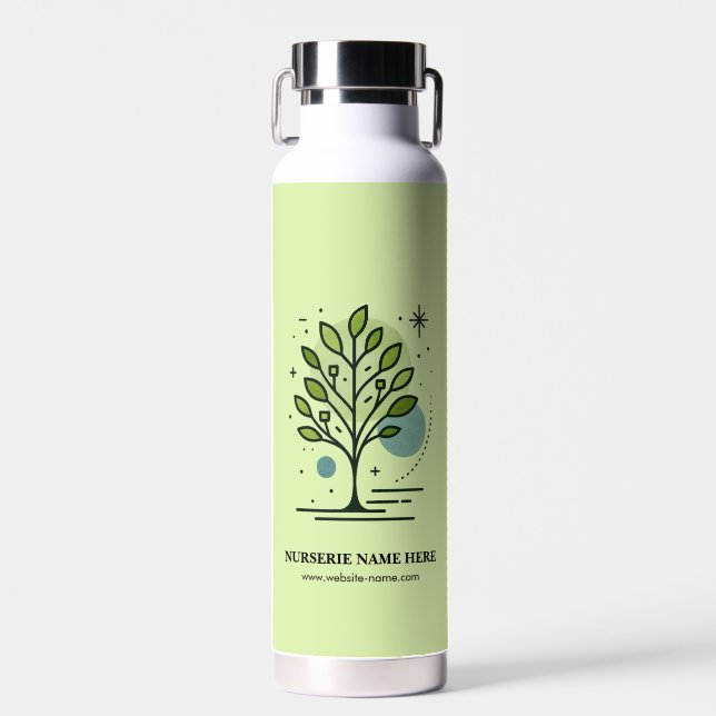Custom Greenleaf Nursery Branding  Water Bottle (Front)