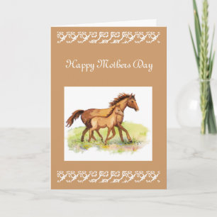 Custom Greeting, Mother's Day, Horse, Foal Card