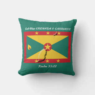 Custom GRENADA FLAG Throw Pillow