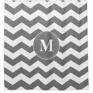 Custom Grey and White Chevrons Monogram
