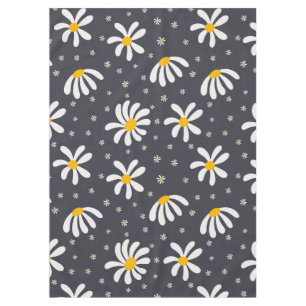 Custom Grey and White Daisies Floral Tablecloth