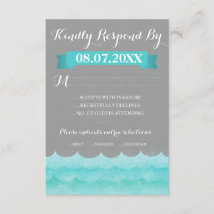 Custom Grey At Sea Nautical RSVP Cards