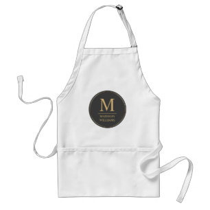 Custom Grey Black and Gold Glitter Marble Pattern Standard Apron