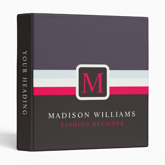 Custom Grey Blue White Red Black Colour Block Binder (Front/Spine)