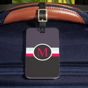 Custom Grey Blue WHite Red Black Colour Block Luggage Tag