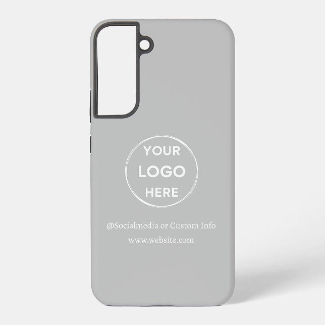 Custom Grey Business Logo Branded Samsung Galaxy S22+ Case (Back)