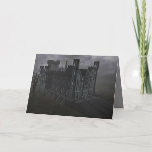 Custom Grey Castle Greeting Card