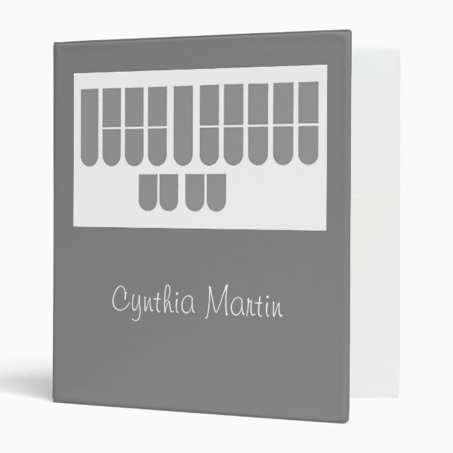Custom grey court reporter keys binder (Front/Inside)