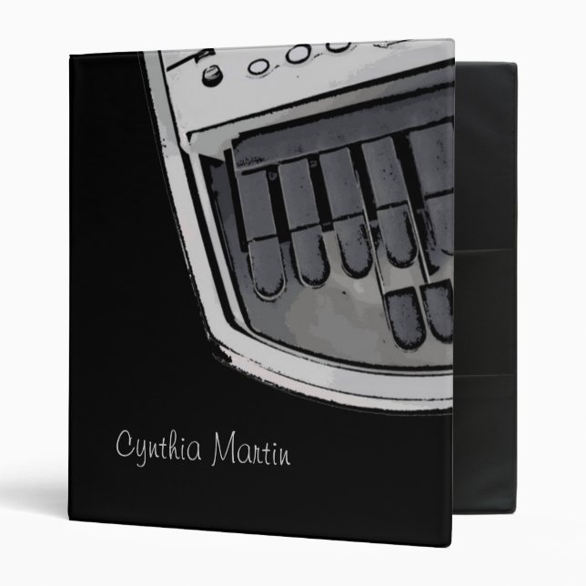Custom grey court reporter machine binder (Front/Inside)