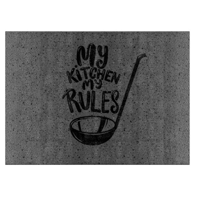 Custom Grey Granite Glass Cutting Board (Front)