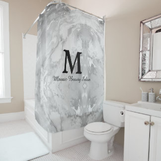 Custom Grey Marble Monogram Beauty Salon