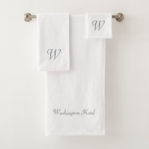 Custom Grey Monogrammed Towels