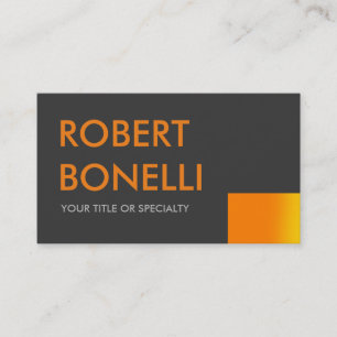 Custom Grey Orange Bold Tex Standard Business Card