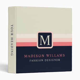 Custom Grey Pink Peach Black Blue Colour Block Binder