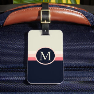 Custom Grey Pink Peach Black Colour Block Luggage Tag