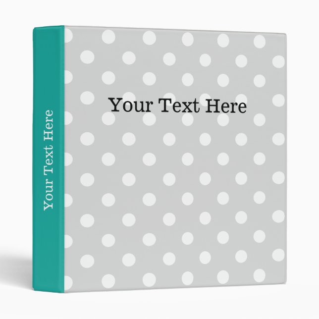 Custom grey polka dots ez turn office ring binder (Front/Spine)