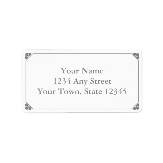Custom Grey Pre-Printed Address Labels (Front)