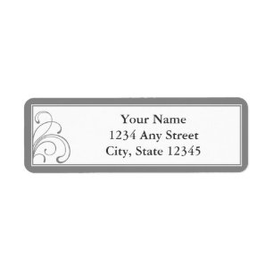 Custom Grey Pre-Printed Return Address Labels