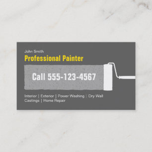 Custom Grey Professional Home Painting Business Card