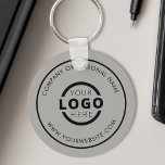 Custom Grey Promotional Business Logo Branded Keychain<br><div class="desc">Easily personalize this coaster with your own company logo or custom image. You can change the background colour to match your logo or corporate colours. Custom branded keychains with your business logo are useful and lightweight giveaways for clients and employees while also marketing your business. No minimum order quantity. Bring...</div>