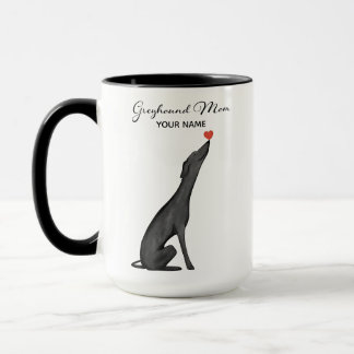 Custom Greyhound Mom Mug, Personalized, coffee mug